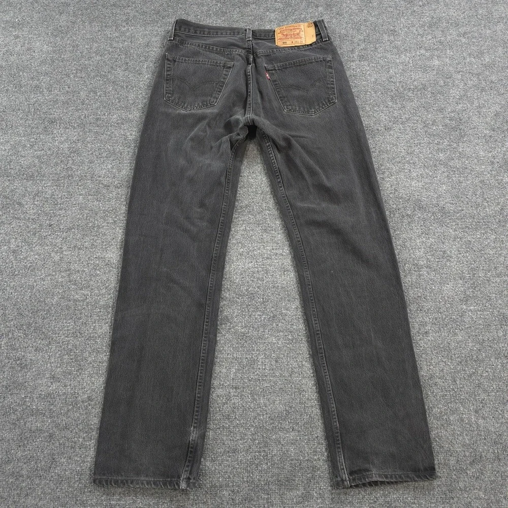 Vintage Levis 501 Jeans Mens 32x34 Black Denim Button Fly Red Tab Work USA Y2K